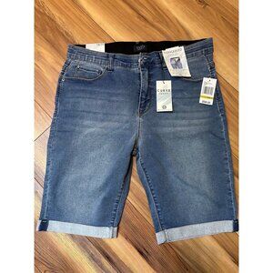 Curve Appeal Bermuda Denim Shorts Size 14 NWT Comfort Waist Stretch